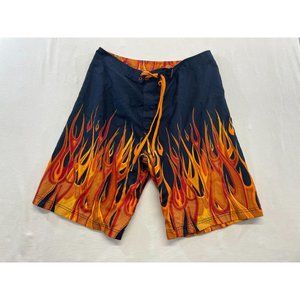 Ripzone Men's Blue Graphical Fire Design Swim